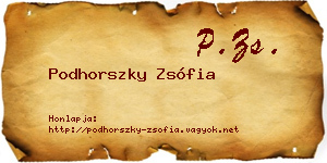 Podhorszky Zsófia névjegykártya
