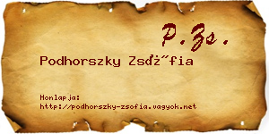 Podhorszky Zsófia névjegykártya