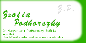 zsofia podhorszky business card